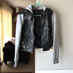 Full Tilt faux leather jacket with hood